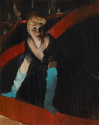 The blue gloves 