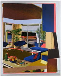 Interior: Blue Couch and Green Owl, 2016