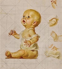 Study for New Year's Baby (Blowing Bubbles), 1927