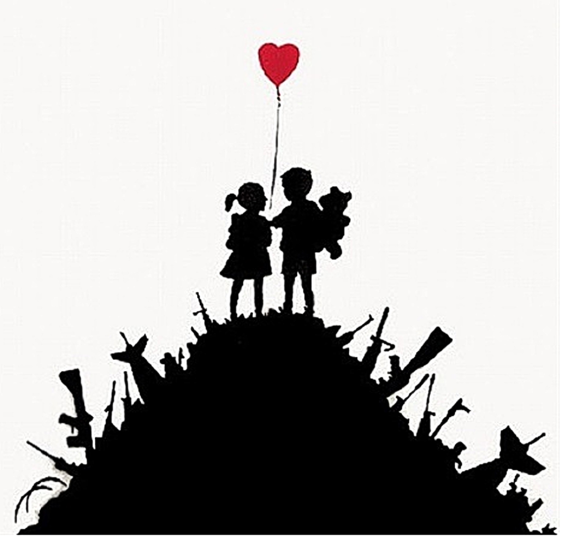 Pyramid America Kids On Guns Hill Banksy Matted Framed Poster 20x26 inch Pyramid America Kids On Guns Hill Banksy Matted Framed Poster 20x26 inch