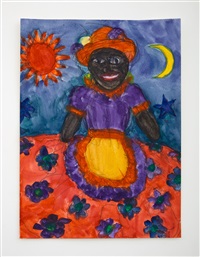 Woman with Red Flowered Skirt, 2021