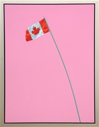 Pink Flag - bright, pop-art, Canadiana,..., 1988