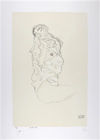 Reclining Female Semi-Nude with Closed Eyes..., 1917