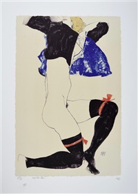 The girl with black stockings and red..., 2022