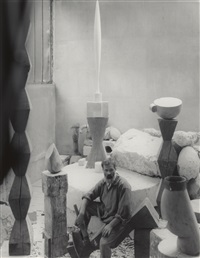 Brancusi in his Studio