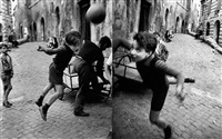 Street football, Rome, 1956