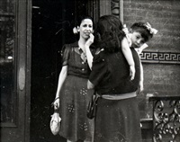 Untitled (Two women and a girl by a doorway), 1940