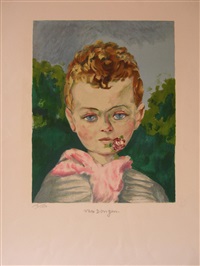 Jean-Marie with a flower, ca. 1950
