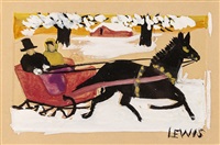 Sleigh Christmas Card, 1950–1960