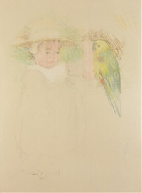 Helene of Septeuil, with a Parrot, ca. 1890