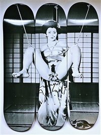 Geisha Skateboard Triptych (hand signed and..., 2014