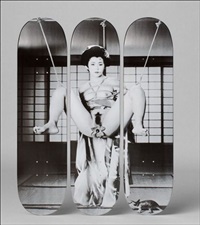 Geisha Skateboard Triptych, ca. 2014