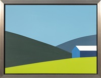 Blue Barn Green Field - landscape, Canadian, , 2022