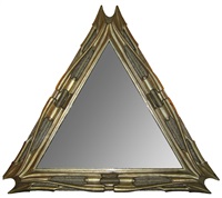 Mirror, triangular, gilded, 1983