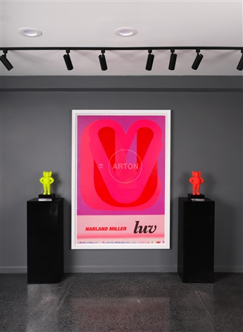 'luv' woodcut abstract print by harland miller