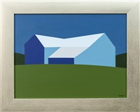 Blue Barn Green Field (Small) - landscape,..., 2023