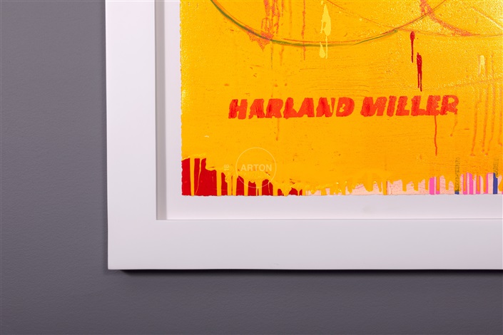 'oui' woodcut abstract print by harland miller