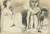 Trois Personnages nus Assis, 1966