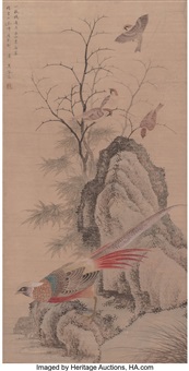 Pheasant and Flowers