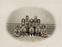 A group of Ainu females, 1872