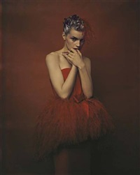 Guinevere in red Dress by Yves Saint, 1996