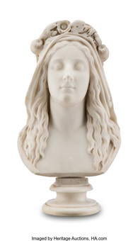 An Italian Marble Bust 'The Night, 1873