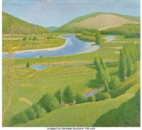 Salmon Fishing in the Margaree River, Cape..., 1920 Salmon Fishing in the Margaree River, Cape..., 1920