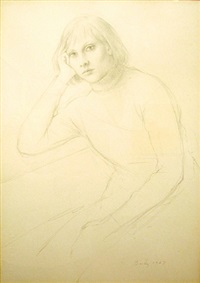 Girl in Turtleneck by William H. Bailey