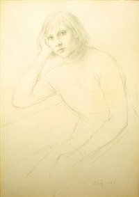 Girl in Turtleneck by William H. Bailey