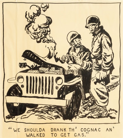 bill-mauldin-we-shoulda-drank-th-cognac-an-walked-to-get-gas,-wwii-willie-&-joe-cartoon.jpg