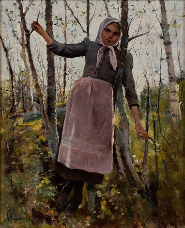 GIRL IN BIRCH FOREST by Amélie Lundahl on artnet