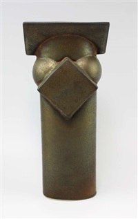 a bronze-glazed 'unica' vase, 1994
