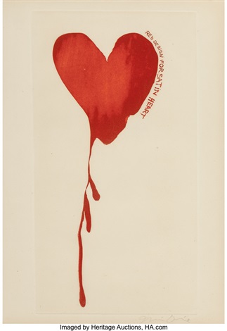 red design for satin heart by jim dine on artnet reddesign