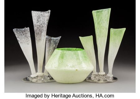 Three Stueben Cluthra Glass Vases By Steuben Glass On Artnet