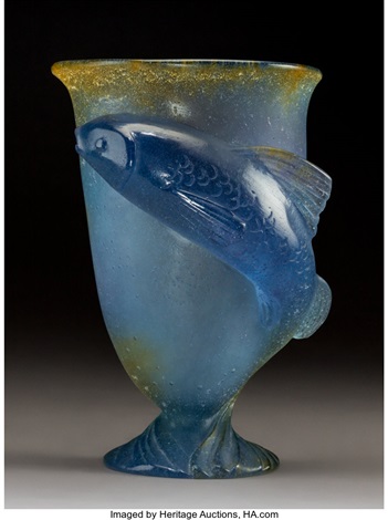 Daum Pate De Verre Fish Vase By Daum Co On Artnet