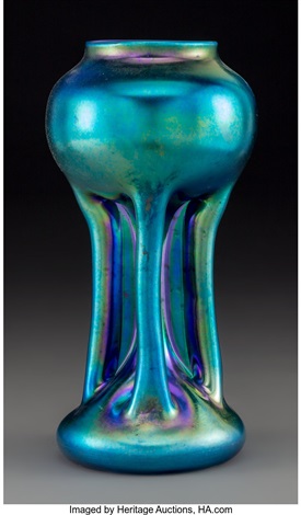 Steuben Blue Aurene Glass Vase By Steuben Glass On Artnet