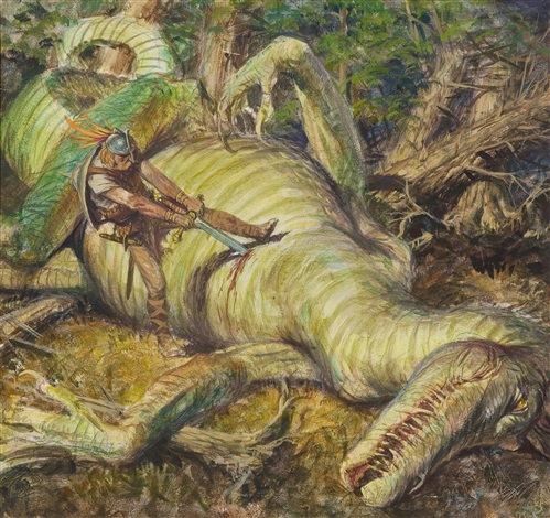 the slaying of glaurung the j r r tolkien calendar preliminary glaurung size