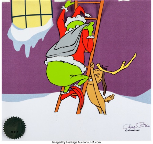 Dr Seuss How The Grinch Stole Christmas Grinch And Max Production Cel Signed By Chuck Jones Mgm 1966 By Metro Goldwyn Mayer Studios On Artnet