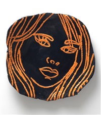 Portrait of a lady in orange by Ghada Amer