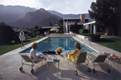 Poolside Gossip: Lita Baron, Nelda Linsk, and Helen Dzo Dzo, Palm Springs by Slim Aarons