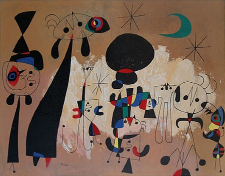 Woman, Moon, Stars by Joan Miro Woman, Moon, Stars by Joan Miro