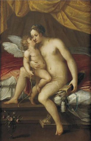 Venus and Cupid by Plautilla Nelli Attributed to Lavinia Fontana Venus and Cupid by Plautilla Nelli Attributed to Lavinia Fontana