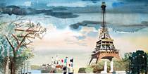 Paris Scene with Eiffel Tower by Dong Kingman