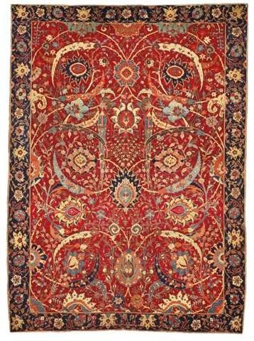 A Sickle-Leaf, vine scroll and palmette carpet A Sickle-Leaf, vine scroll and palmette carpet