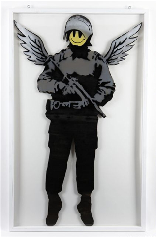 Flying copper (double-sided) by Banksy Flying copper (double-sided) by Banksy