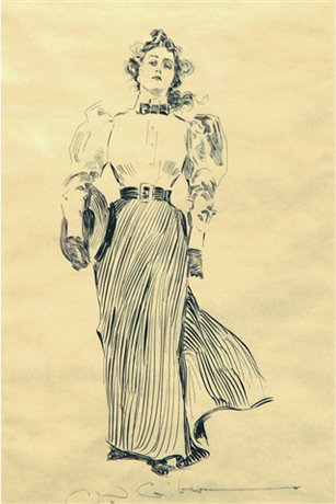 Young woman with straw hat by Charles Dana Gibson Young woman with straw hat by Charles Dana Gibson