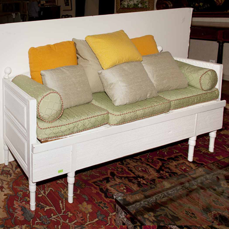 Directoire Style White Painted Settee Directoire Style White Painted Settee