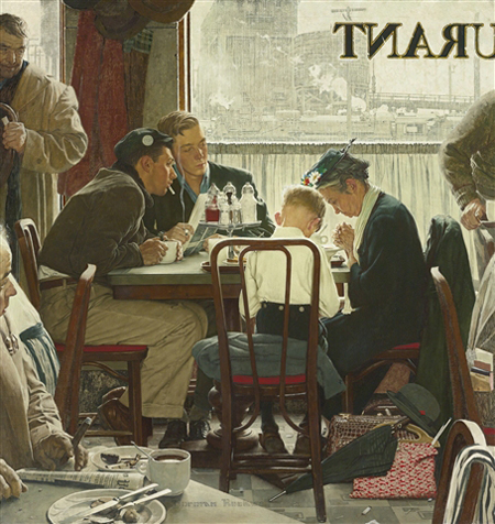 Saying Grace by Norman Rockwell Saying Grace by Norman Rockwell