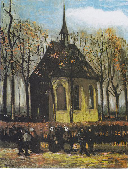 Congregation Leaving the Reformed Church in Nuene by Vincent van Gogh Congregation Leaving the Reformed Church in Nuene by Vincent van Gogh