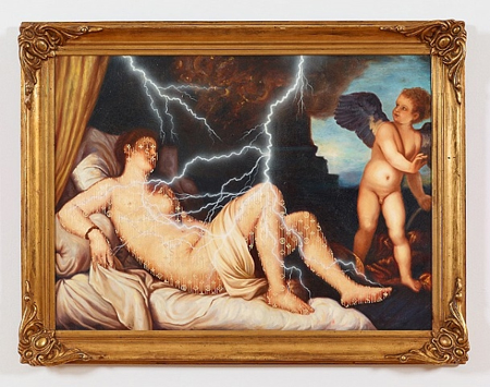 Illuminated Titian, Danae with Eros by Zevs Illuminated Titian, Danae with Eros by Zevs